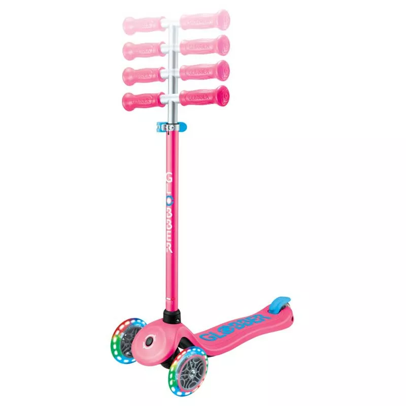 Kids scooter with 3 light up wheels GLOBBER PRIMO PLUS LIGHTS, pink