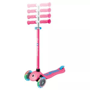 Kids scooter with 3 light up wheels GLOBBER PRIMO PLUS LIGHTS, pink