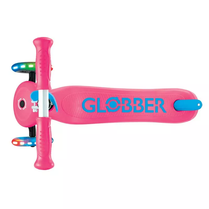 Kids scooter with 3 light up wheels GLOBBER PRIMO PLUS LIGHTS, pink