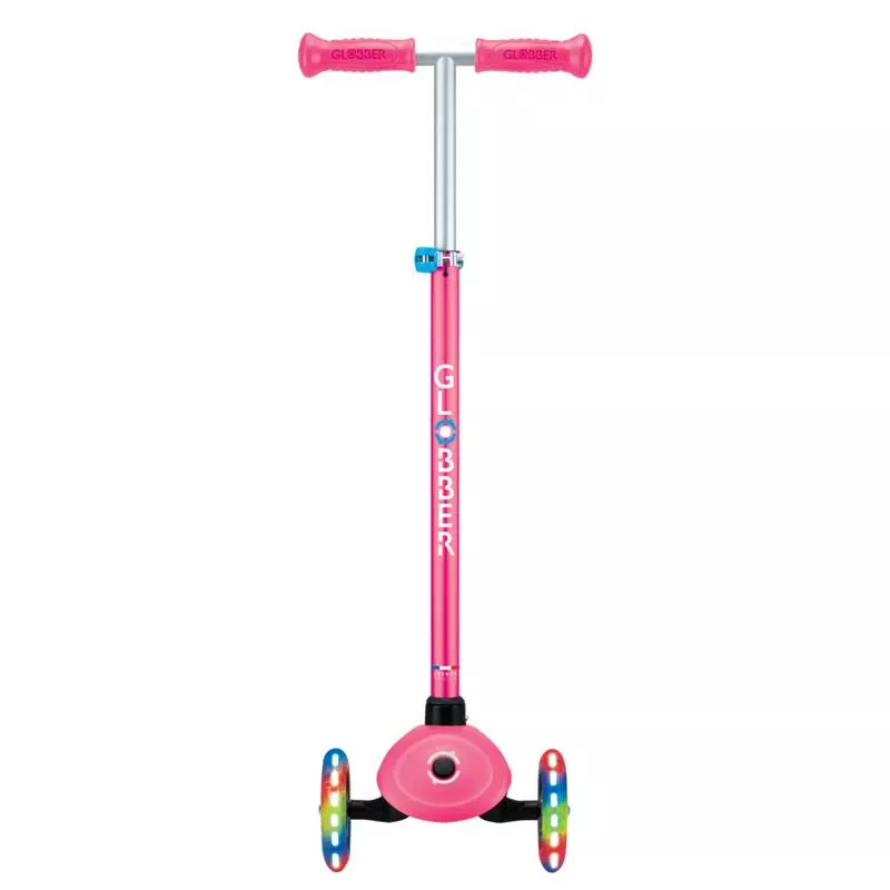 Kids scooter with 3 light up wheels GLOBBER PRIMO PLUS LIGHTS, pink