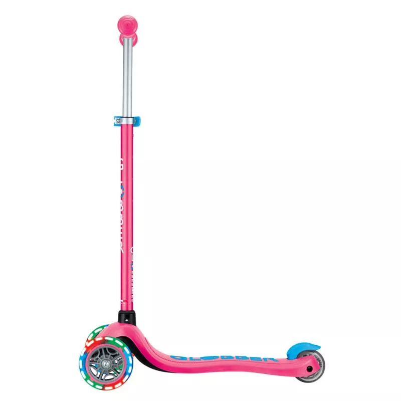 Kids scooter with 3 light up wheels GLOBBER PRIMO PLUS LIGHTS, pink