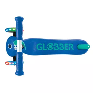 Children's scooter with 3 light-up wheels GLOBBER PRIMO PLUS LIGHTS, blue - green