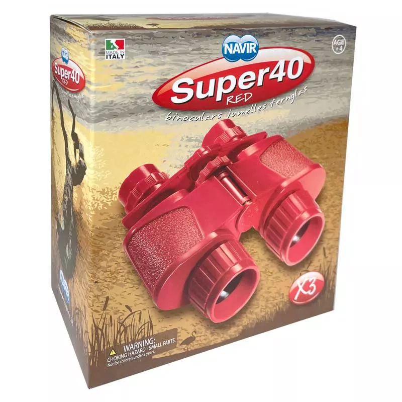 Детски бинокъл с калъф NAVIR Super 40, червен