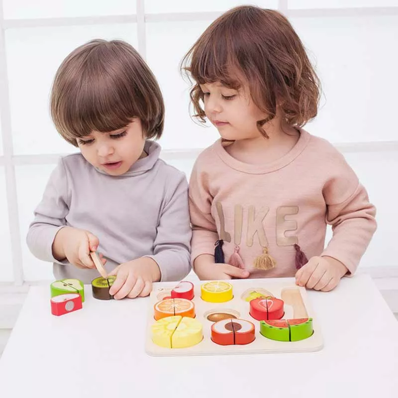 Children's wooden 3D puzzle - fruit slicing