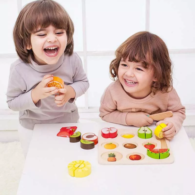 Children's wooden 3D puzzle - fruit slicing