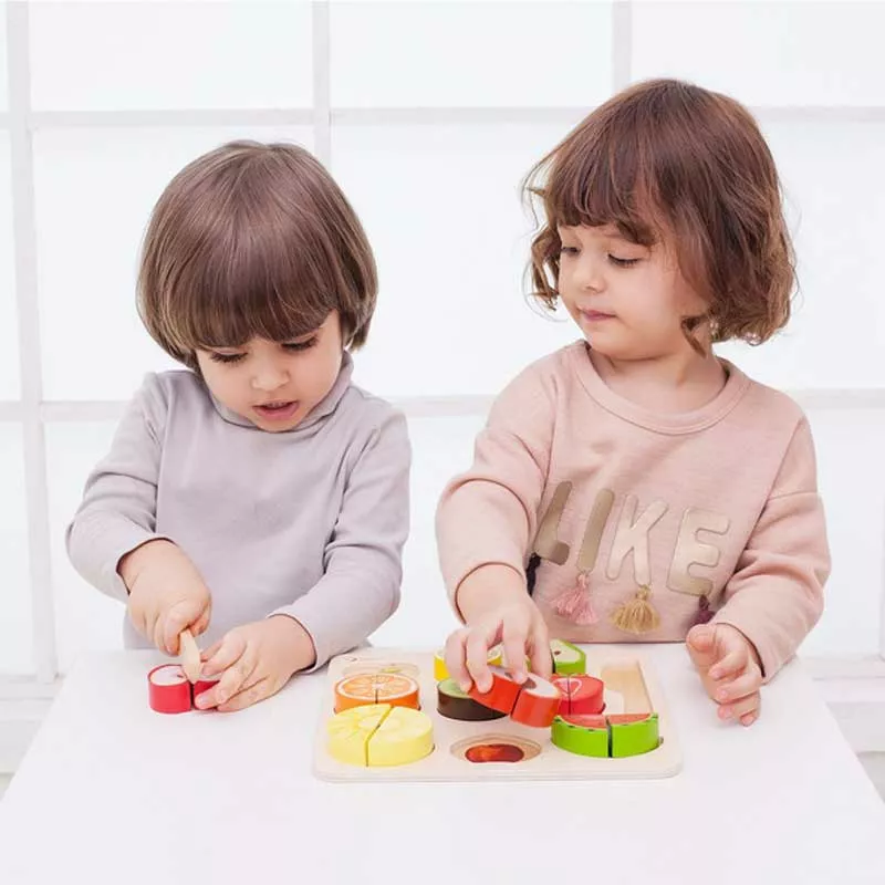Children's wooden 3D puzzle - fruit slicing