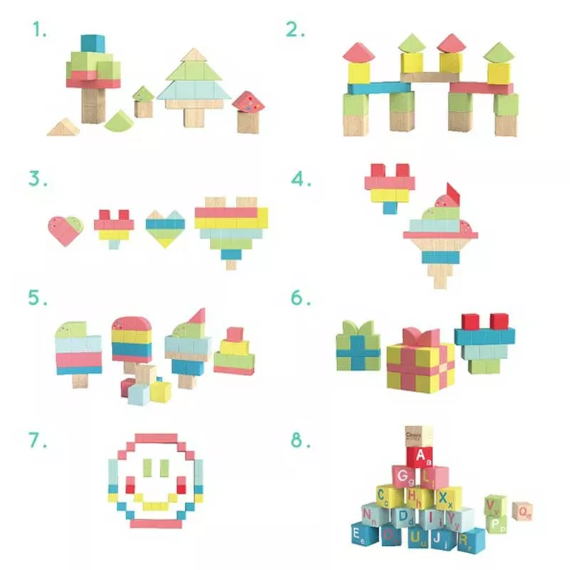 Children's wooden construction set of 68 pieces - Sweets
