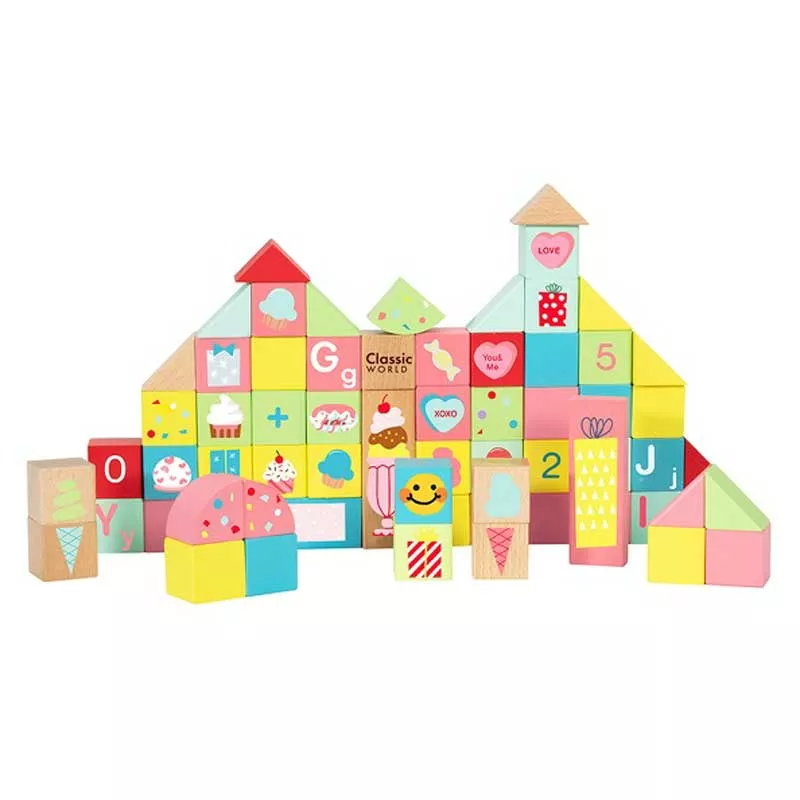 Children's wooden construction set of 68 pieces - Sweets