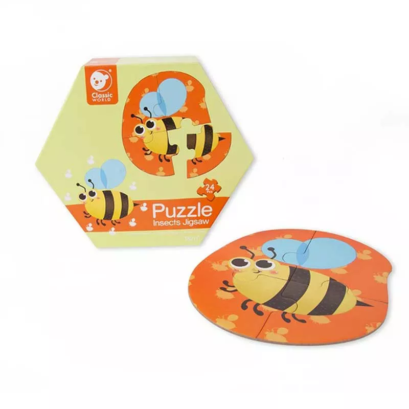 Детски дървен пъзел - Светът на насекомите
