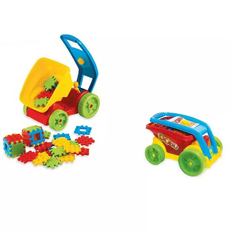 Children's truck "Gobo" with a set of waffle construction pieces