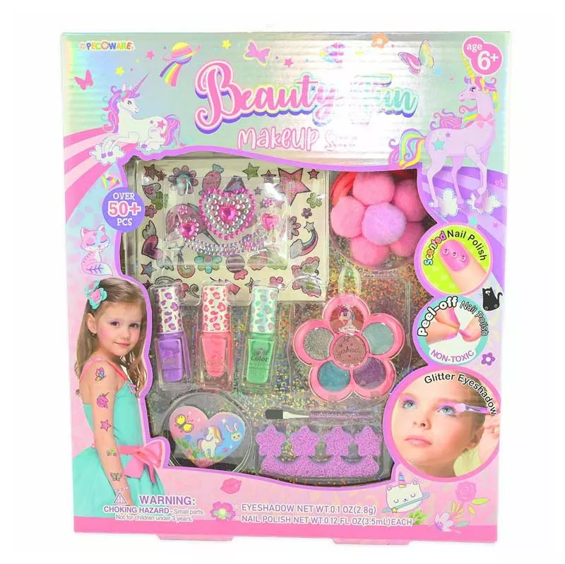 Children's make-up and nail set "Pink Unicorn", 29 cm, 10 pieces