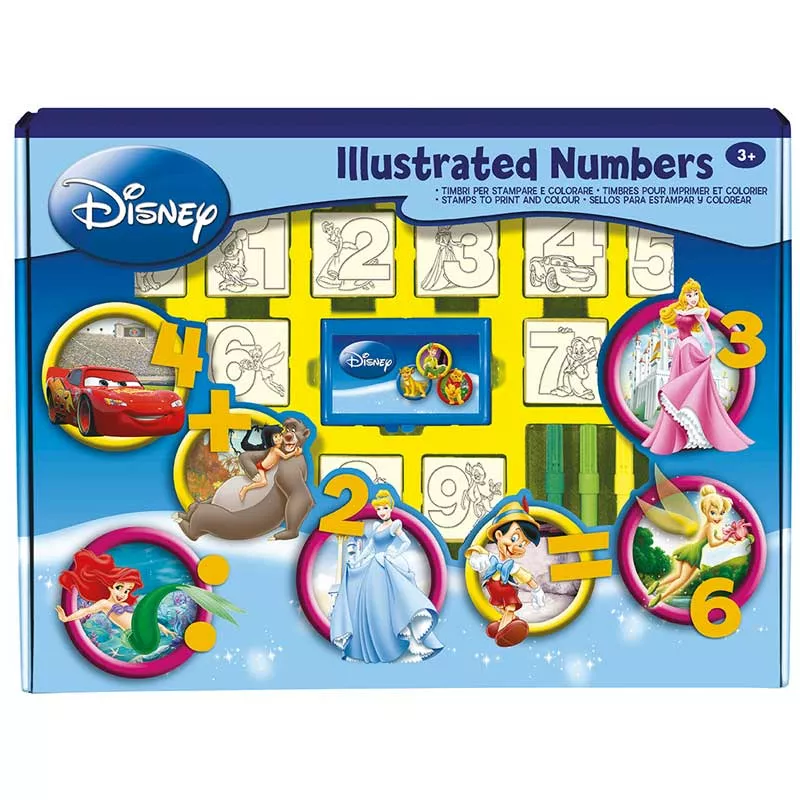 Children's educational set with 26 prints "Color the numbers with Disney characters"