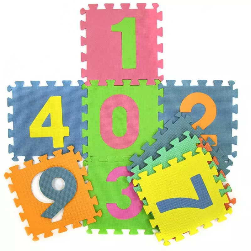 Children's puzzle carpet made of EVA foam, with numbers (0-9), 29x29cm