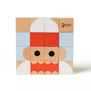 Children's puzzle made of wooden blocks - geometric shapes