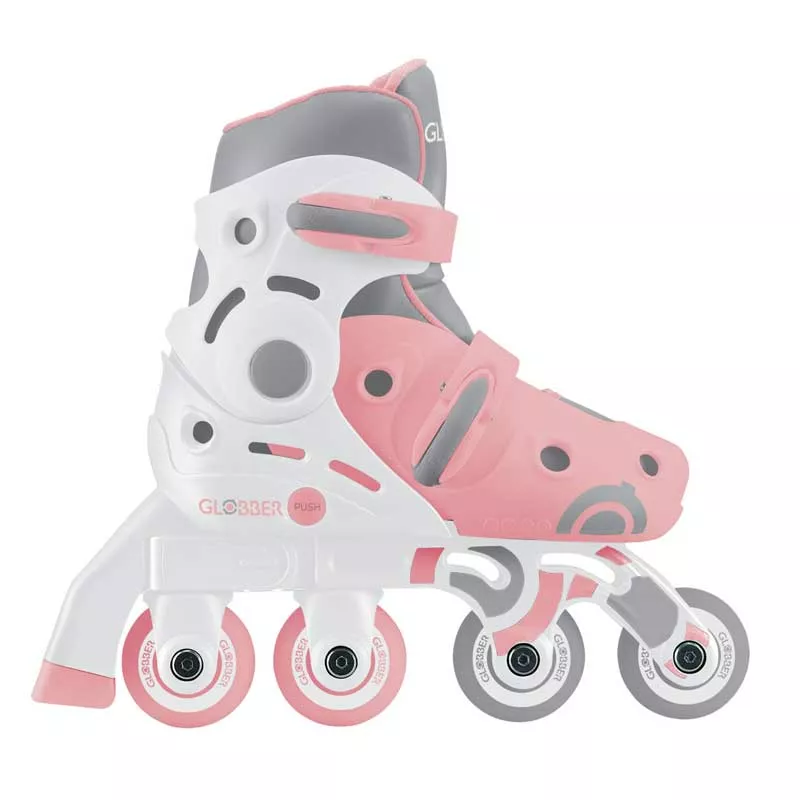 Children's roller skates GLOBBER 2 in 1, size 26-29, pastel pink