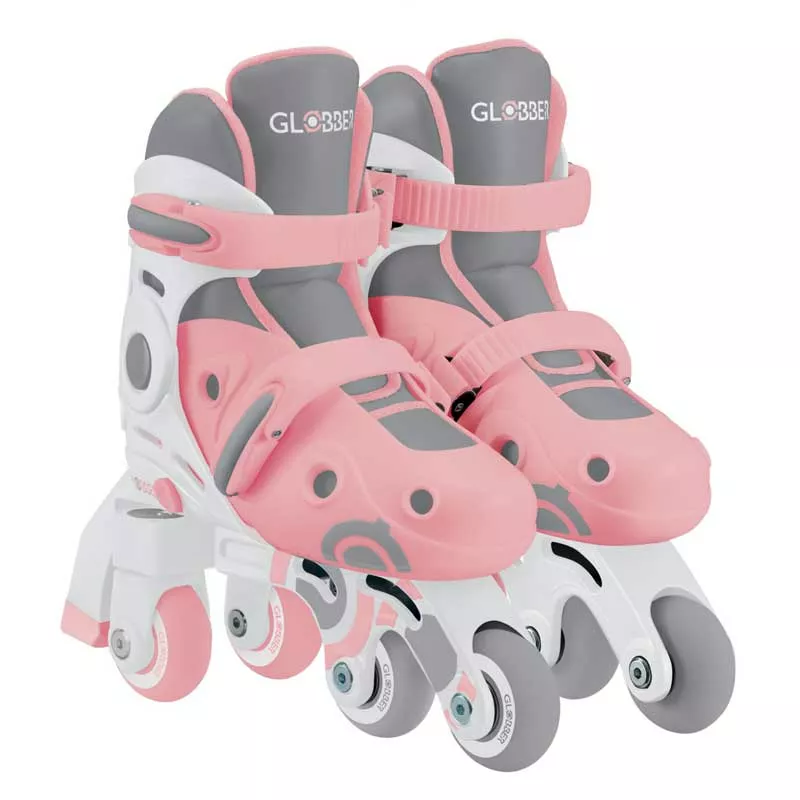 Children's roller skates GLOBBER 2 in 1, size 26-29, pastel pink