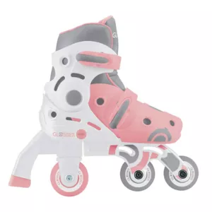 Children's roller skates GLOBBER 2 in 1, size 26-29, pastel pink