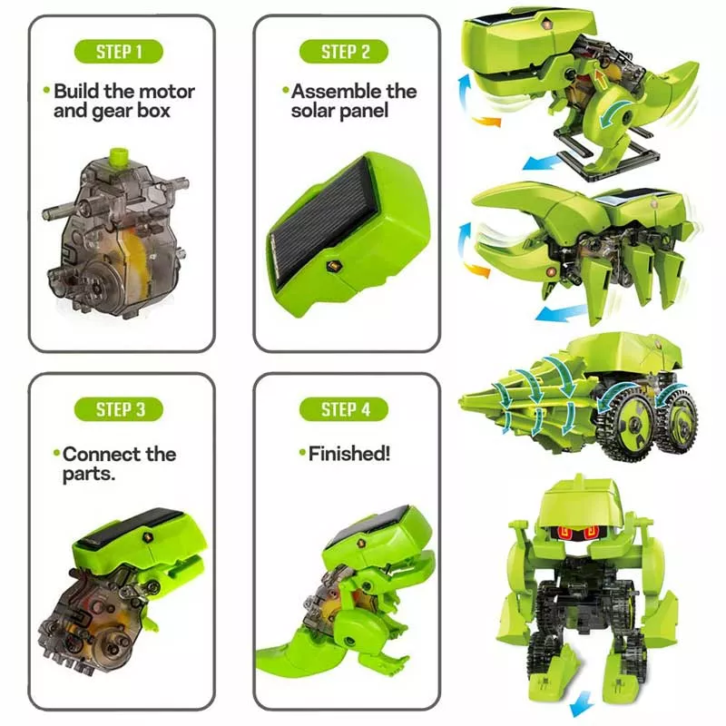 Children's solar robot - 4 in 1, Dinosaur