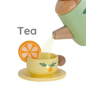 Children's vintage wooden tea set for afternoon tea