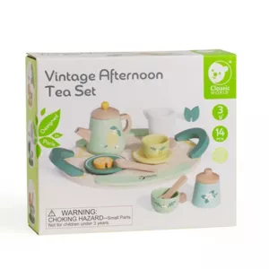Children's vintage wooden tea set for afternoon tea