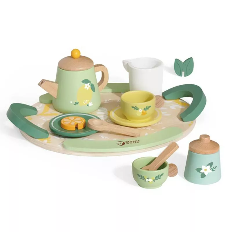 Children's vintage wooden tea set for afternoon tea