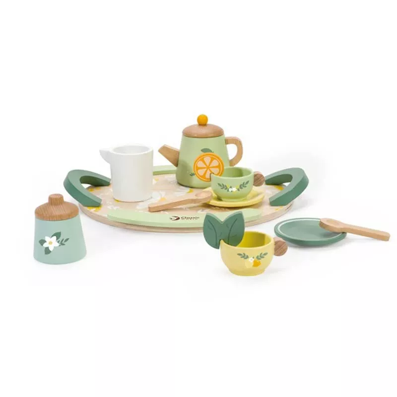 Children's vintage wooden tea set for afternoon tea