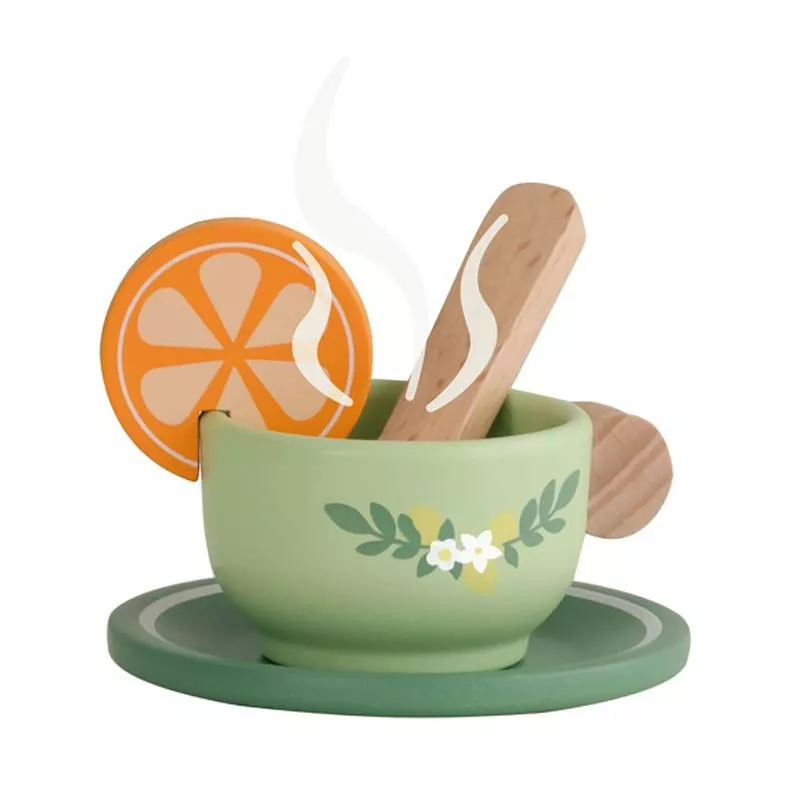 Children's vintage wooden tea set for afternoon tea