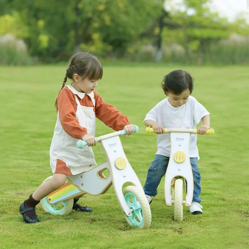 Children's wooden balance bike Rainbow