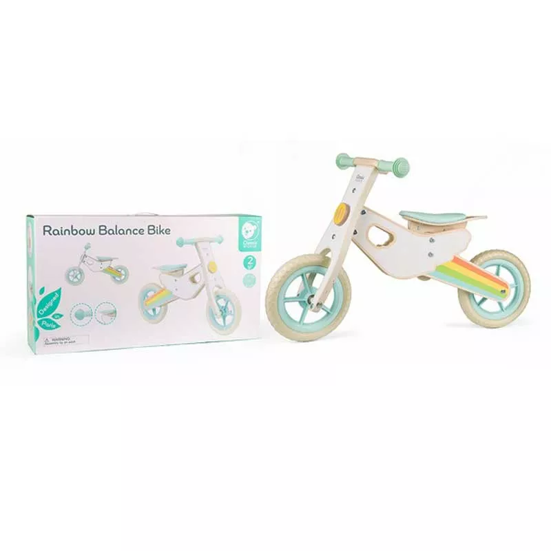 Children's wooden balance bike Rainbow