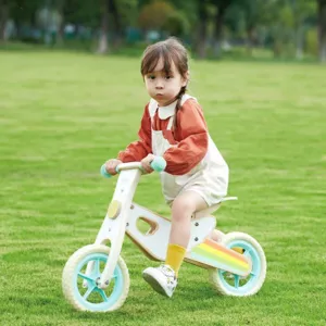 Children's wooden balance bike Rainbow