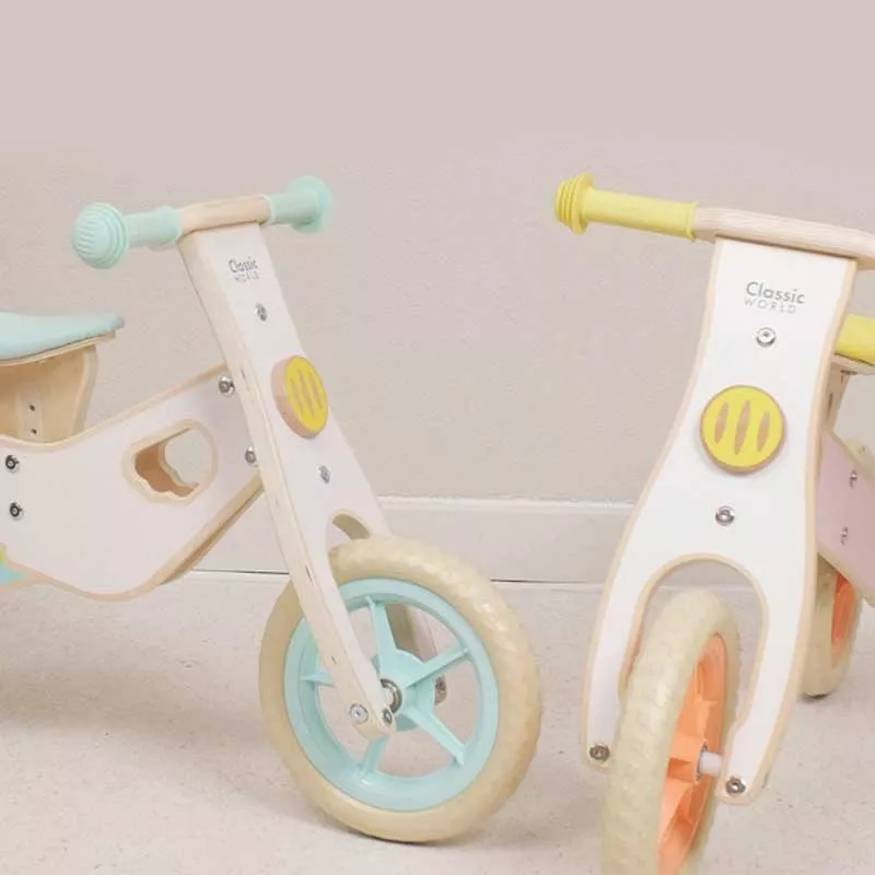 Children's wooden balance bike Rainbow