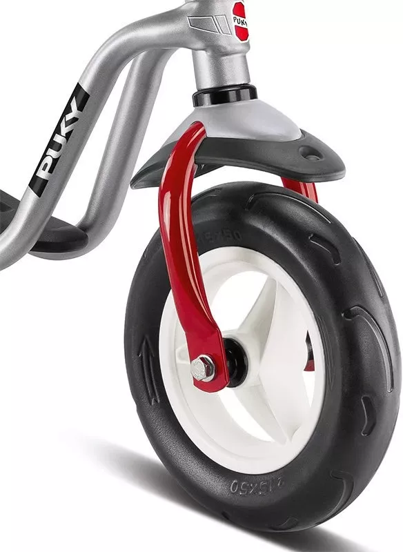Детско колело без педали със степенка и звънец PUKY LR M PLUS - сребристо и червено
