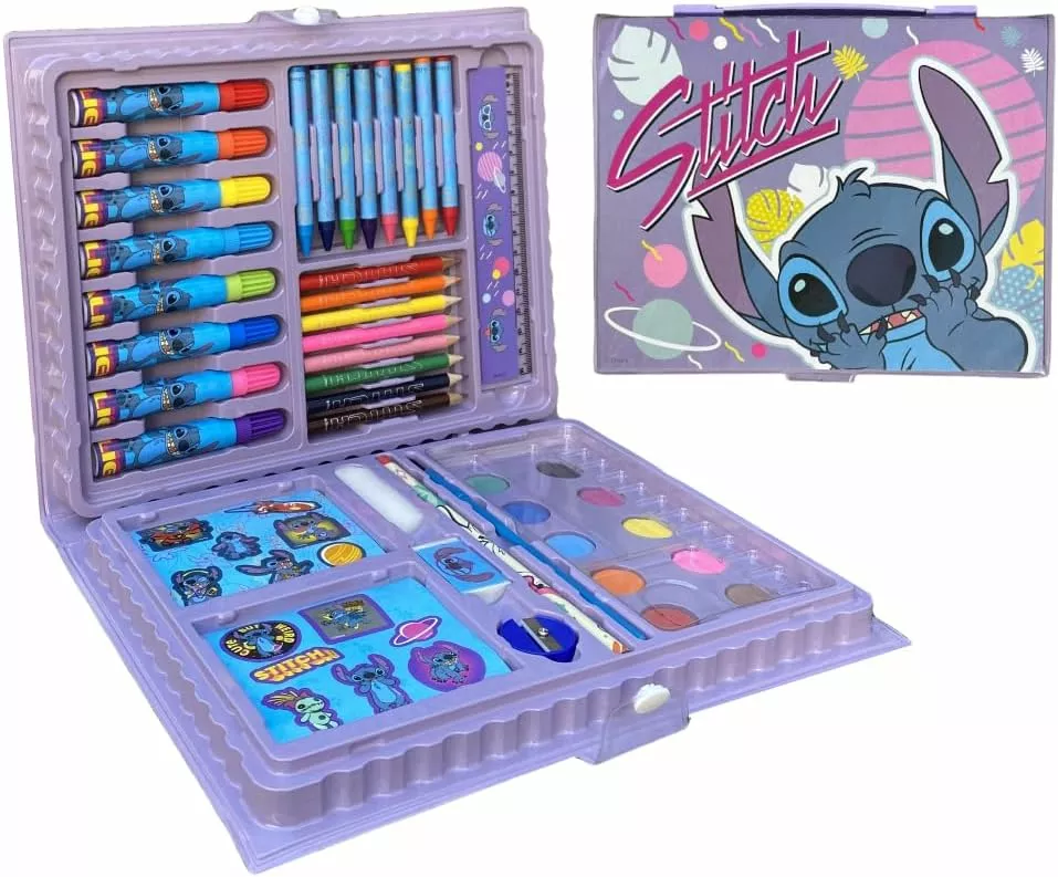 Child's suitcase with drawing accessories "Stitch" - 52 pieces
