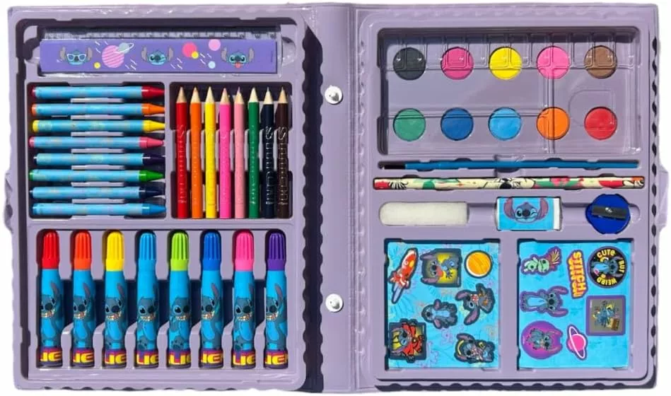 Child's suitcase with drawing accessories "Stitch" - 52 pieces