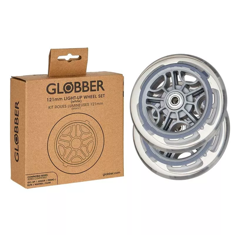 Spare wheels with white LED light, 121mm for GLOBBER scooters