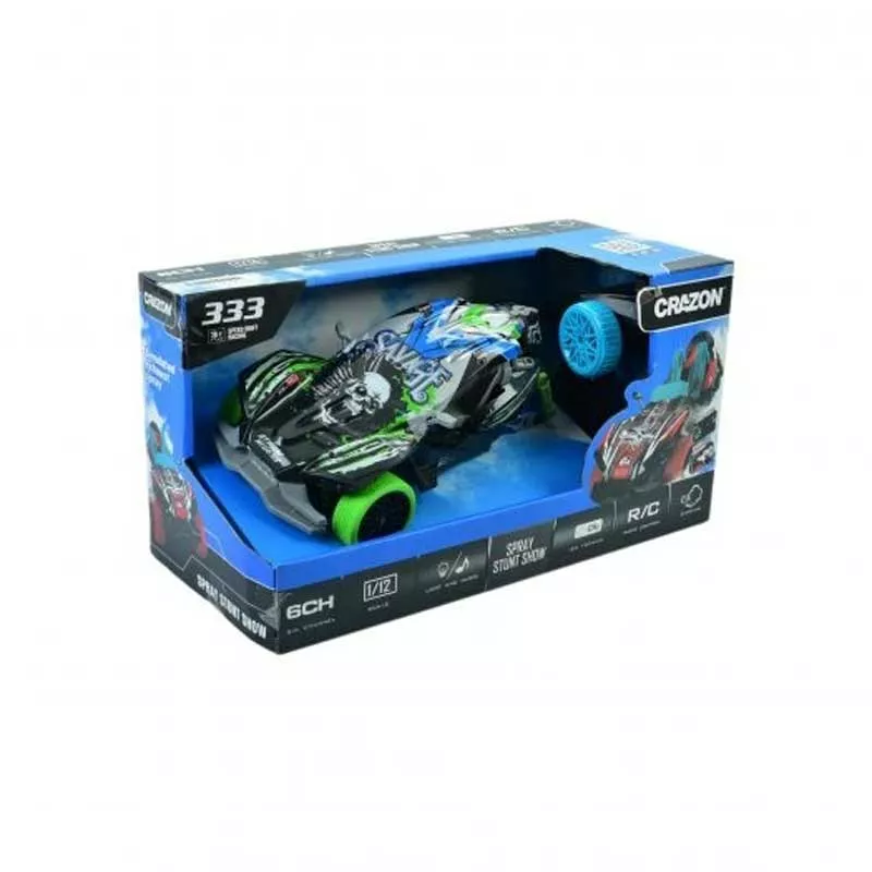 Action car with 3 wheels, smoke effect, music and lights, RC 1:16 scale