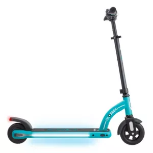 Electric scooter with glowing platform GLOBBER E-MOTION 11 for children over 8 years old - blue-green