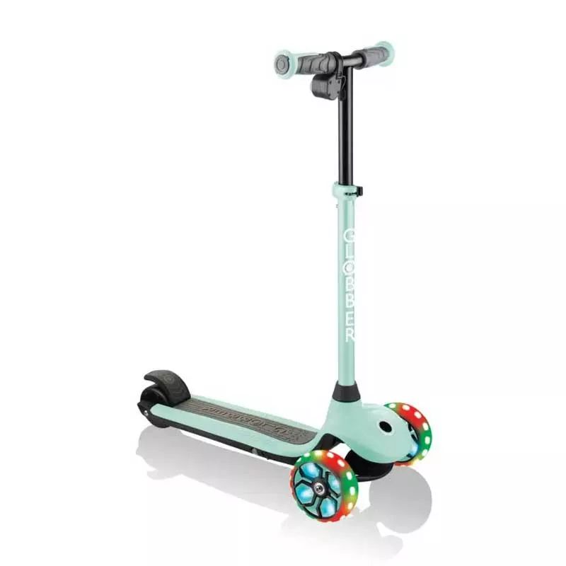 Electric scooter with light-up wheels GLOBBER E-MOTION 4 PLUS for children over 6 years old - mint green