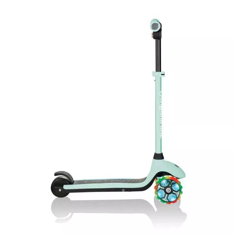 Electric scooter with light-up wheels GLOBBER E-MOTION 4 PLUS for children over 6 years old - mint green