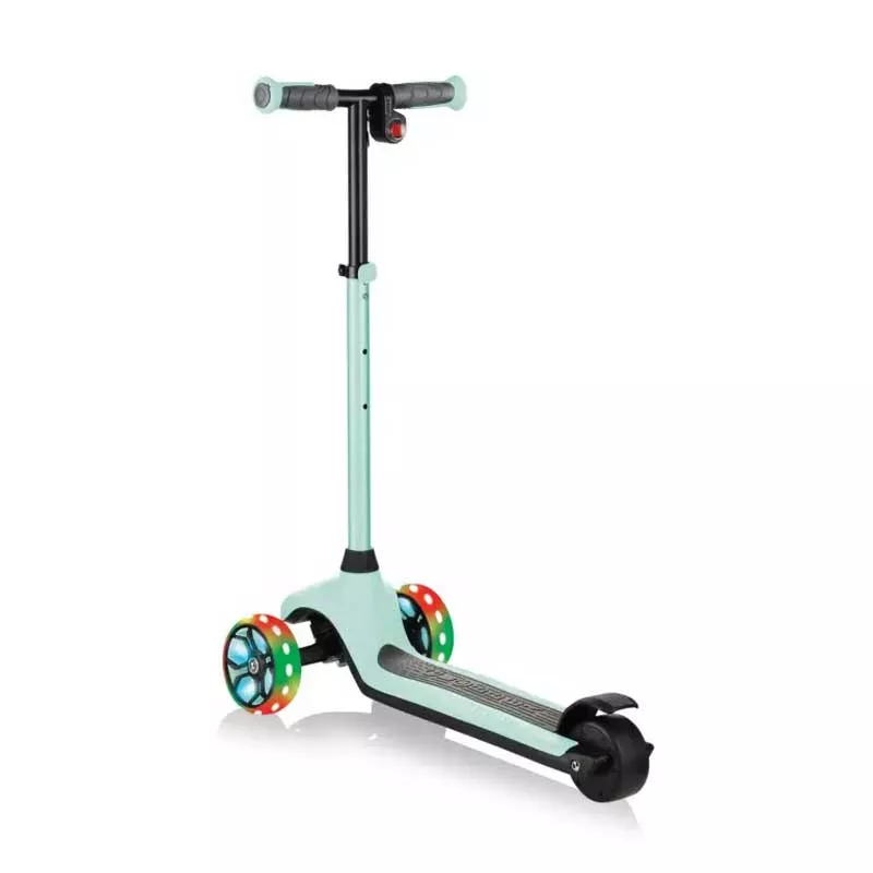 Electric scooter with light-up wheels GLOBBER E-MOTION 4 PLUS for children over 6 years old - mint green