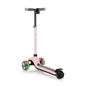 Electric scooter with light-up wheels GLOBBER E-MOTION 4 PLUS for children over 6 years old - pastel pink.