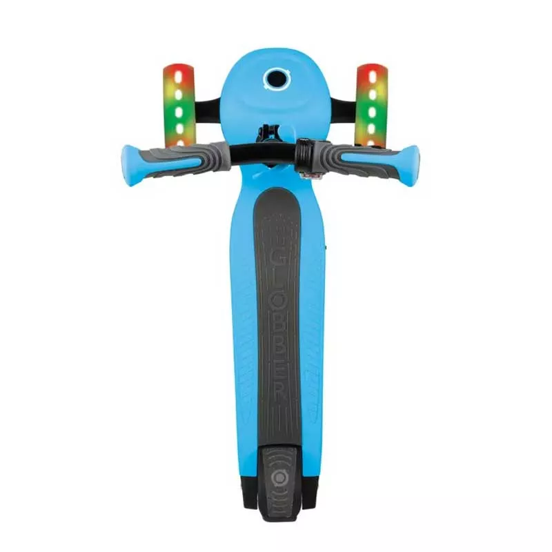 Electric scooter with light-up wheels GLOBBER E-MOTION 4 PLUS for children over 6 years old - light blue