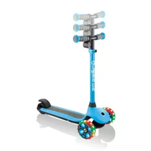 Electric scooter with light-up wheels GLOBBER E-MOTION 4 PLUS for children over 6 years old - light blue