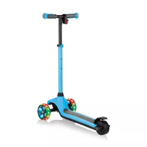 Electric scooter with light-up wheels GLOBBER E-MOTION 4 PLUS for children over 6 years old - light blue