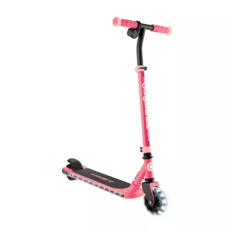 Electric scooter with light-up platform and wheels GLOBBER E-MOTION 6 - pink