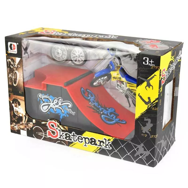 Fingerboard motor with tricks ramp