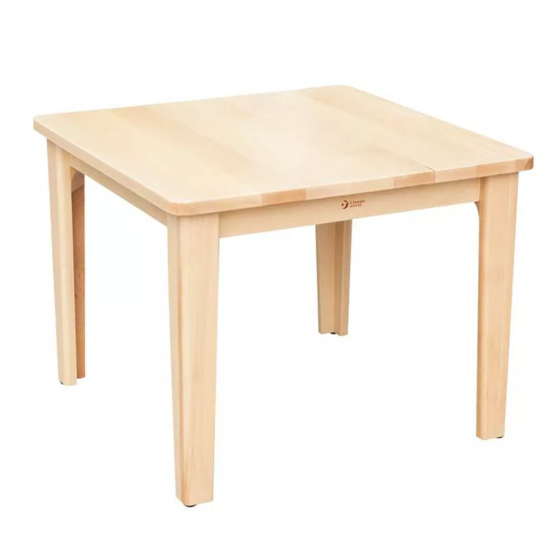 Голяма квадратна маса от дърво за детски център