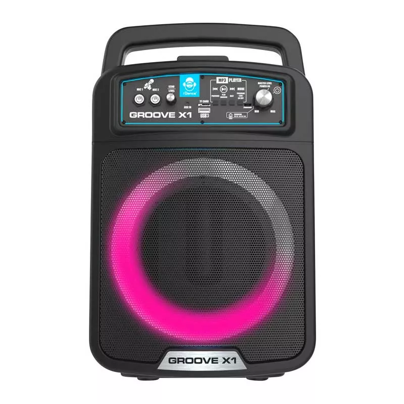 Portable speaker with LED lights and microphone, Groove-X1