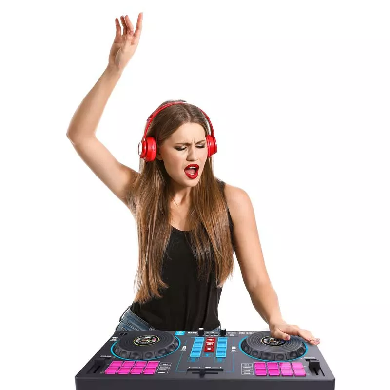 DJ console for children 14 in 1, black