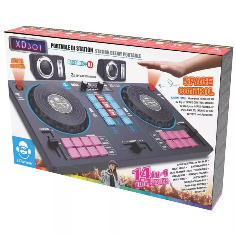DJ console for children 14 in 1, black